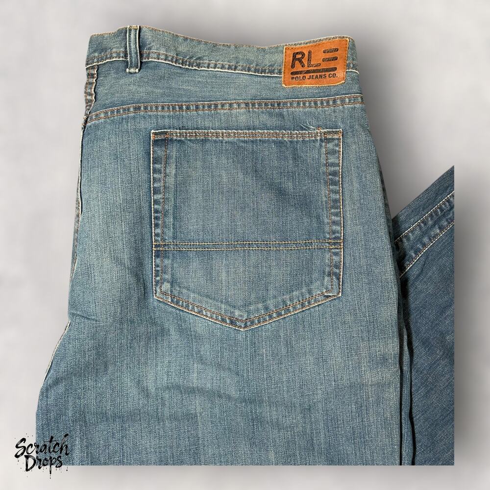 RLE Polo Jeans Co Vintage Denim Jeans Size 48x32 Deadstock Classic Blue Pants